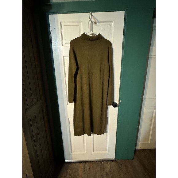 Area Stars Olive Green Turtleneck Sweater Dress Medium - Picture 1 of 6